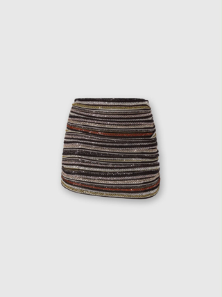 Miniskirt, sequin stripe — SM9T5, main image