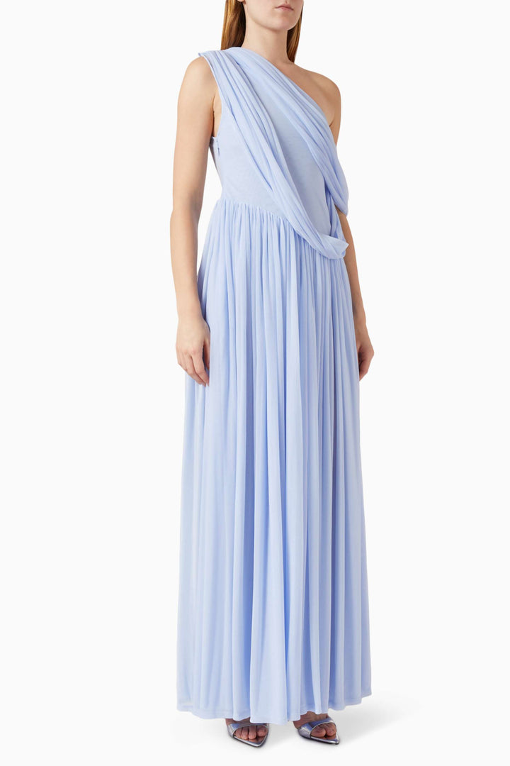 The Medias Stocking Maxi Dress in Jersey — Blue