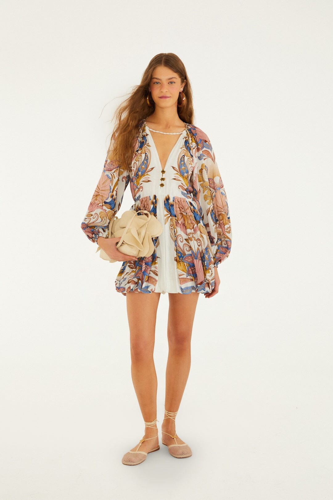 Sea Garden Mini Bubble Dress — Sea Garden Off-White, main image