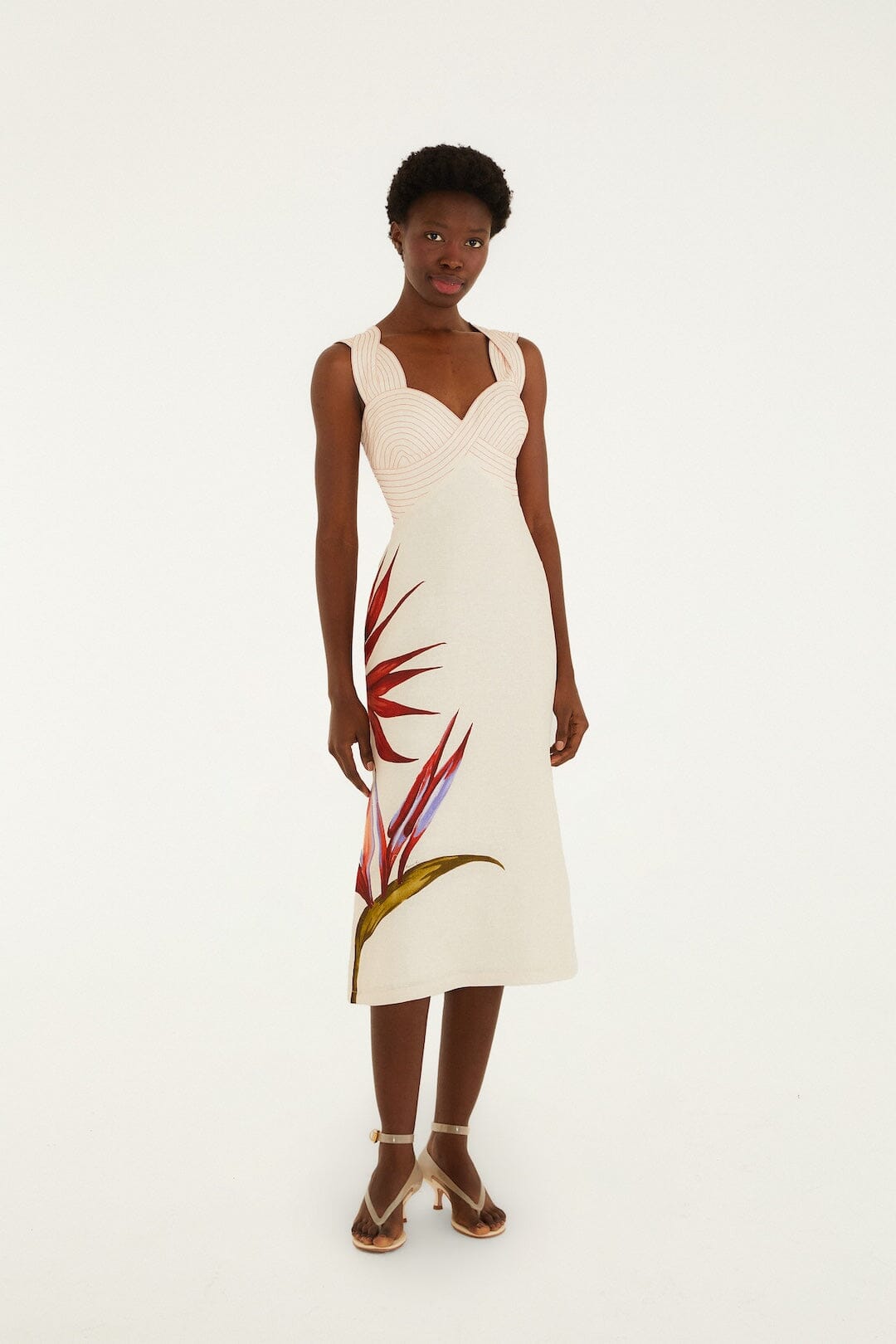 Strelitzia Sand Midi Dress — Strelitzia Sand, main image