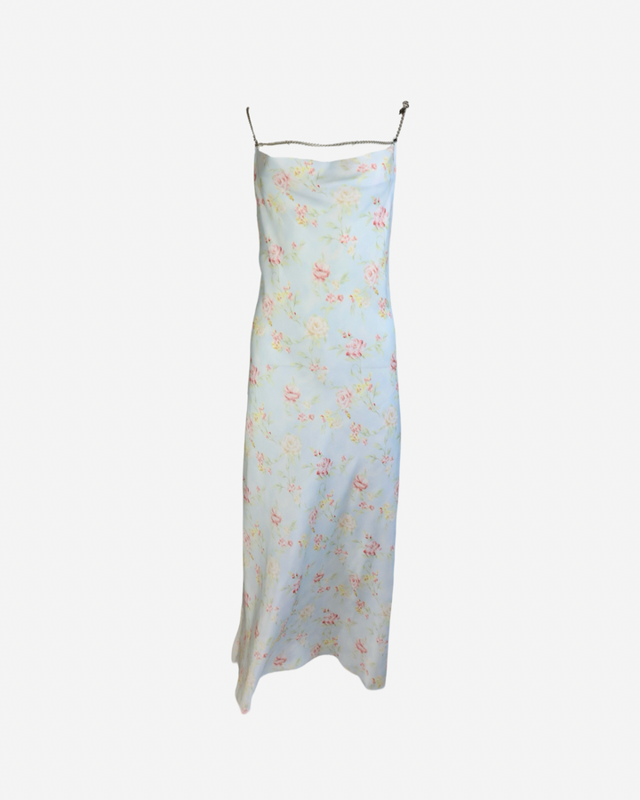 Floral Chain-Strap Maxi Dress