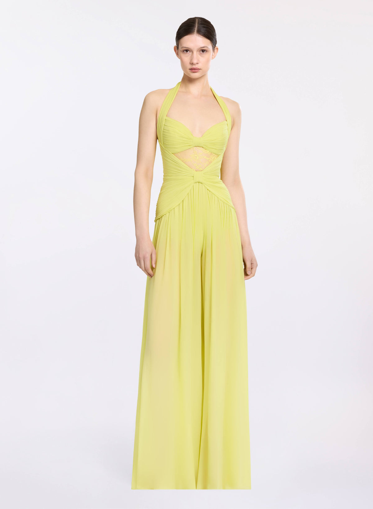 Silk and Lace Jumpsuit — Daiquiri Green, main image