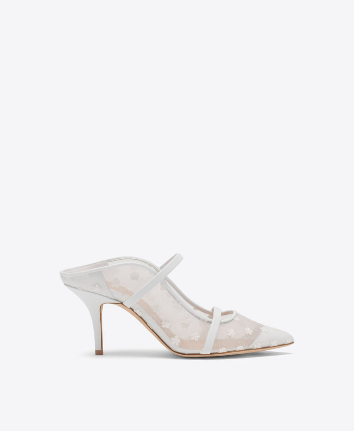 Maureen 70 — White Floral Mesh — Malone Souliers