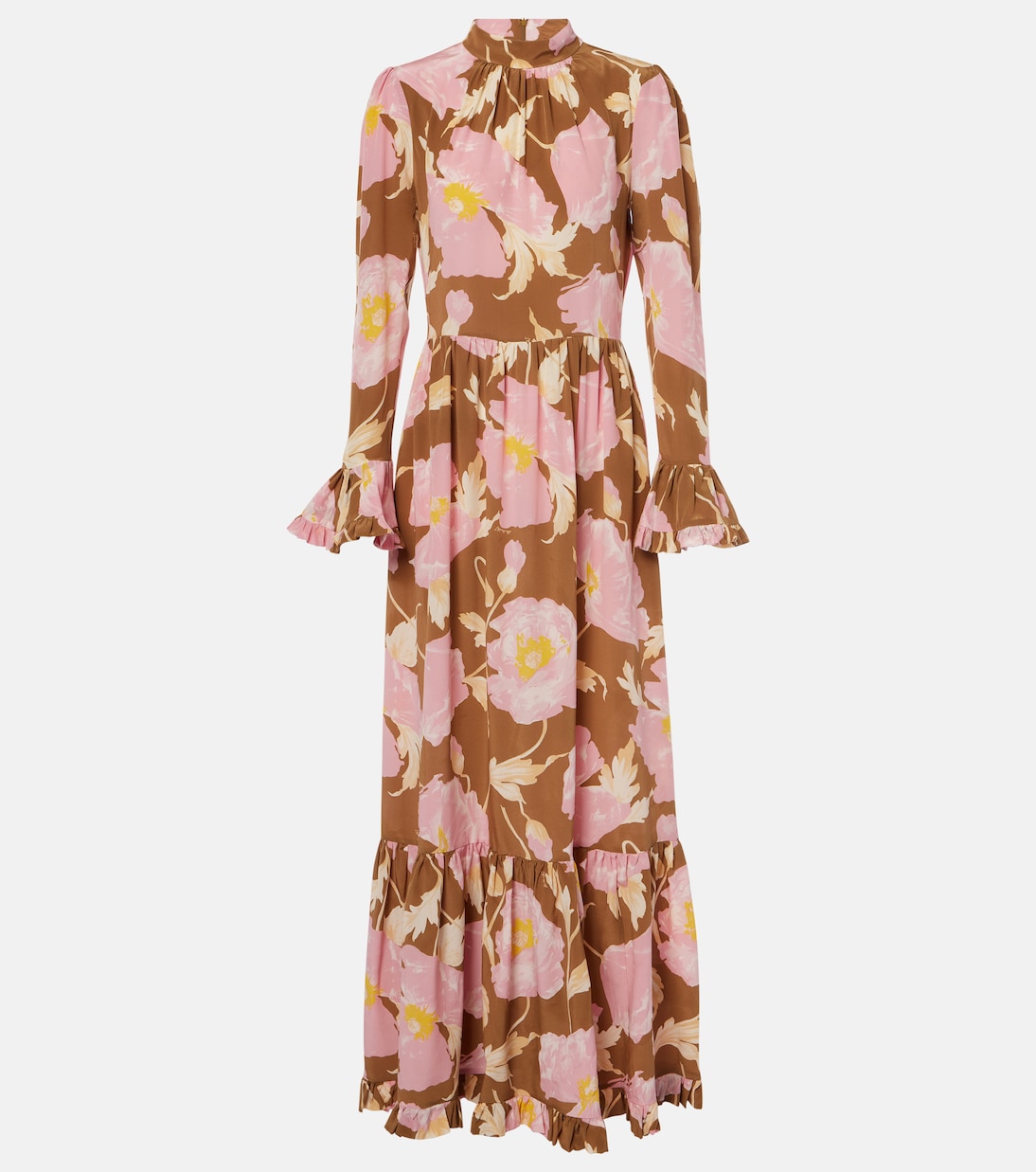 Visconti Silk Crepe de Chine Maxi Dress — Sylph / Khaki, main image
