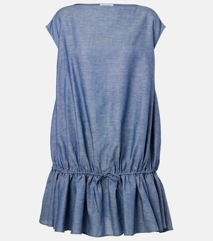 Ruffle Dress in Chambray — Bleu Jeans