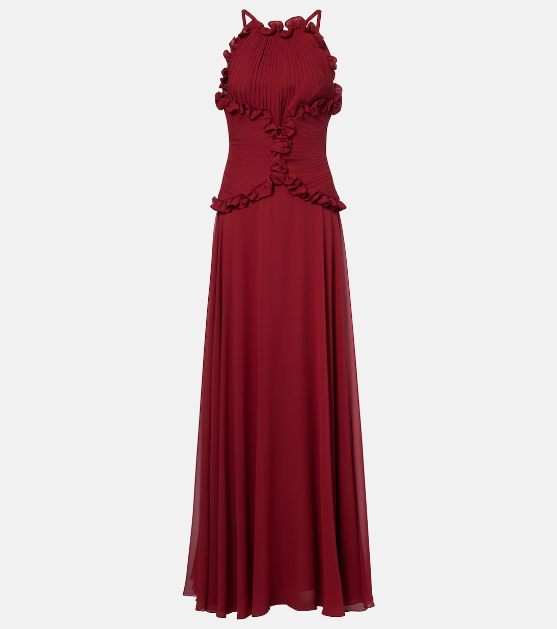 Silk Long Dress — Luscious Red, main image