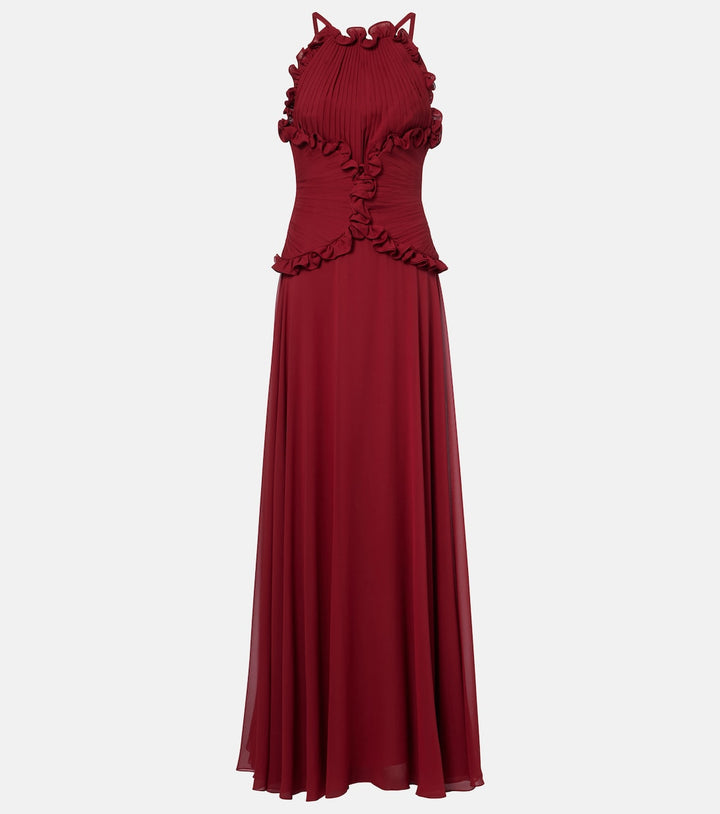 Silk Long Dress — Luscious Red