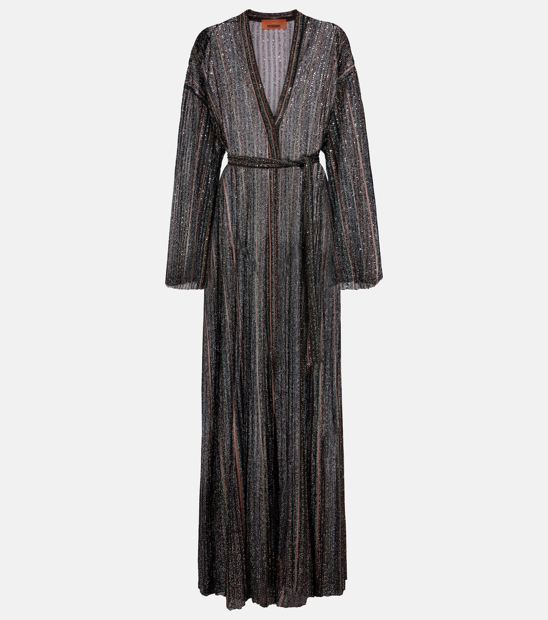 Long Cardigan, chevron lame — S616T, main image