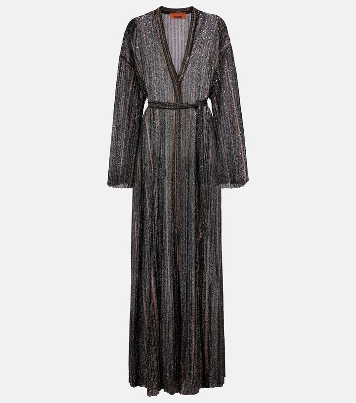 Long Cardigan, chevron lame — S616T
