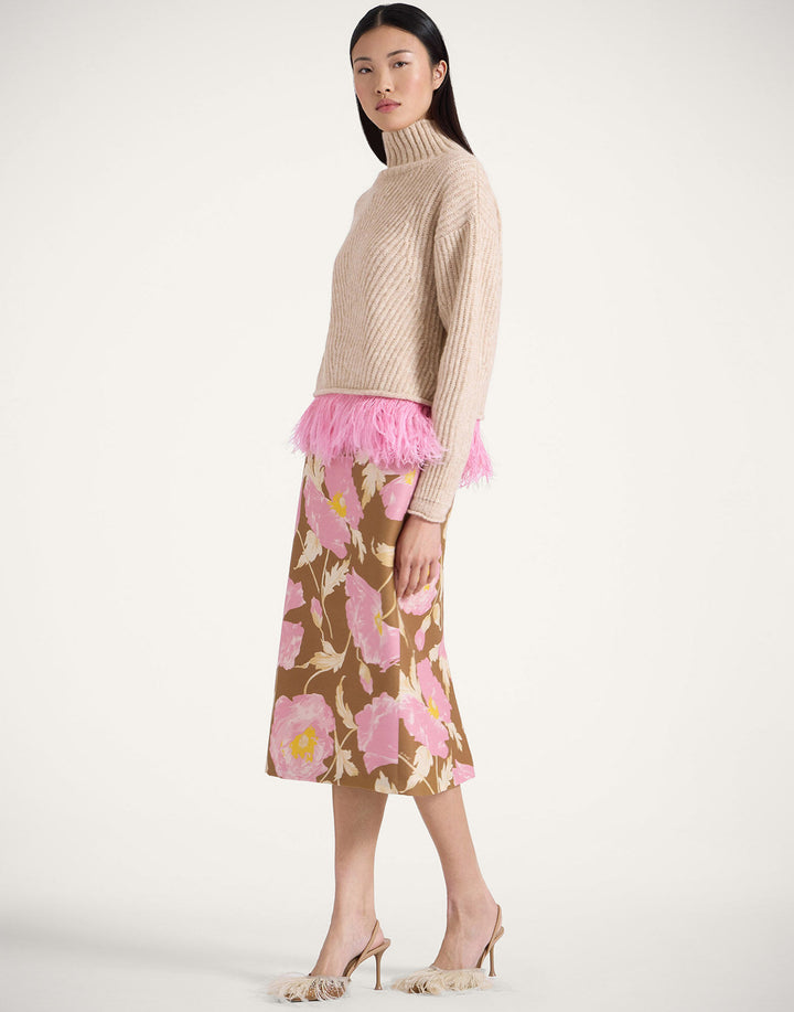 Pencil Skirt Sylph Khaki in Wool Cady — La DoubleJ