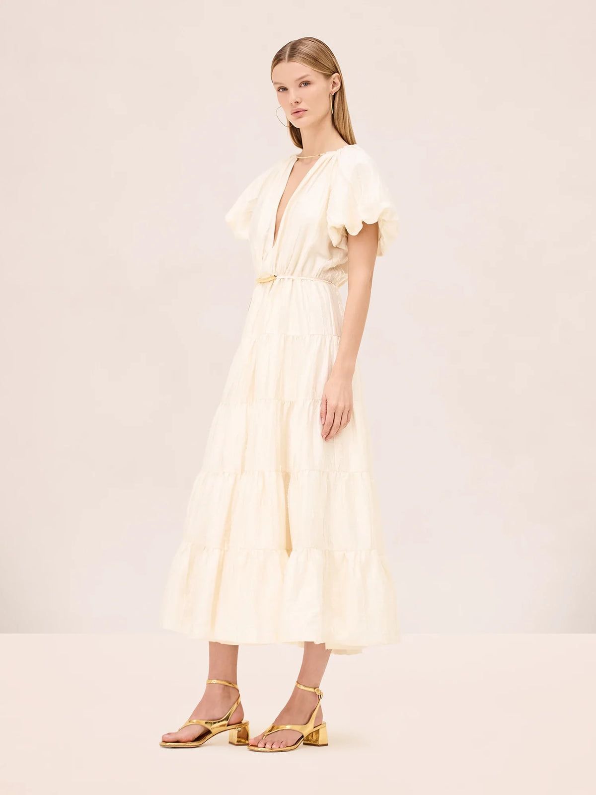 Lustre Dress — Golden Cream, main image