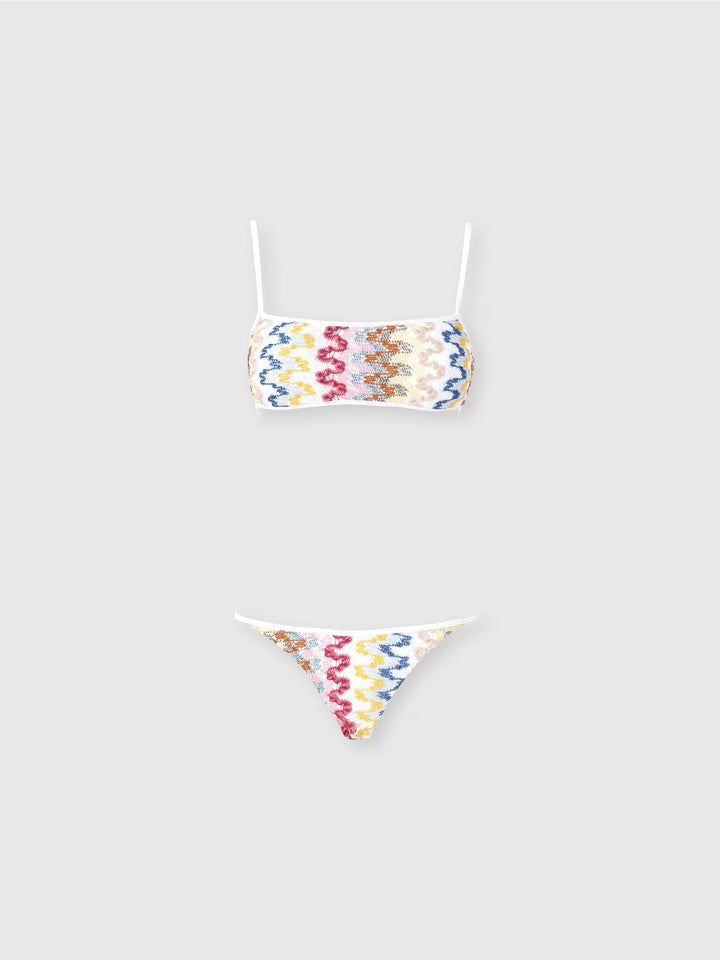 Bandeau Bikini in lame viscose lace — S01FQ