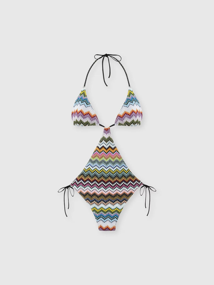 Trikini in lame viscose, pixel zigzag — SM9YJ